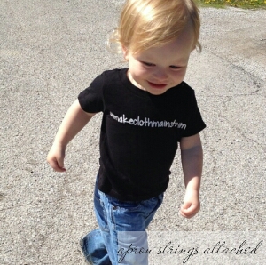 My little guy in his #makeclothmainstream t-shirt <3